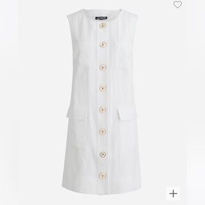 J. Crew button-front shift dress in linen white size XL